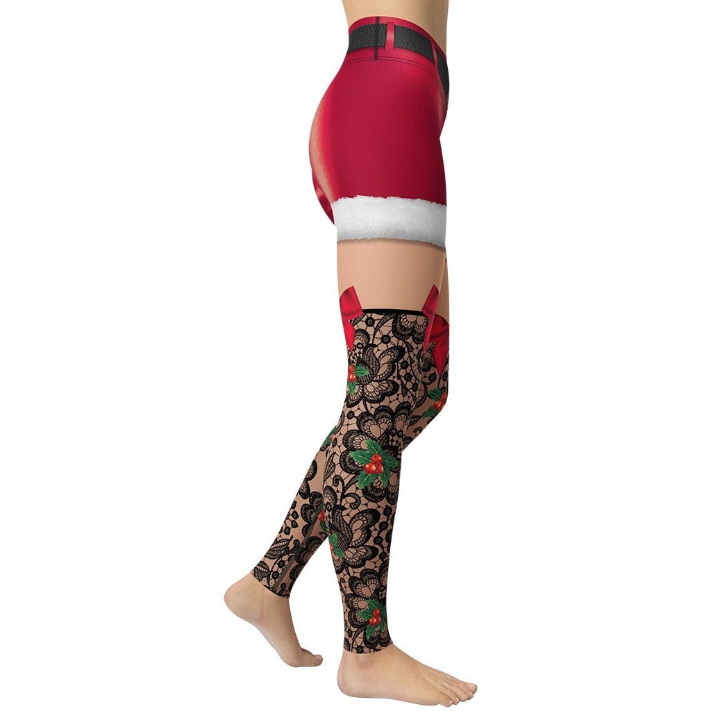 Lace Christmas Yoga Leggings
