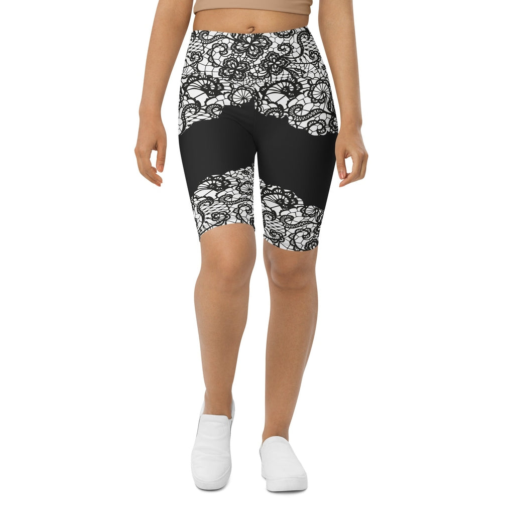 Lace Cut Out Biker Shorts