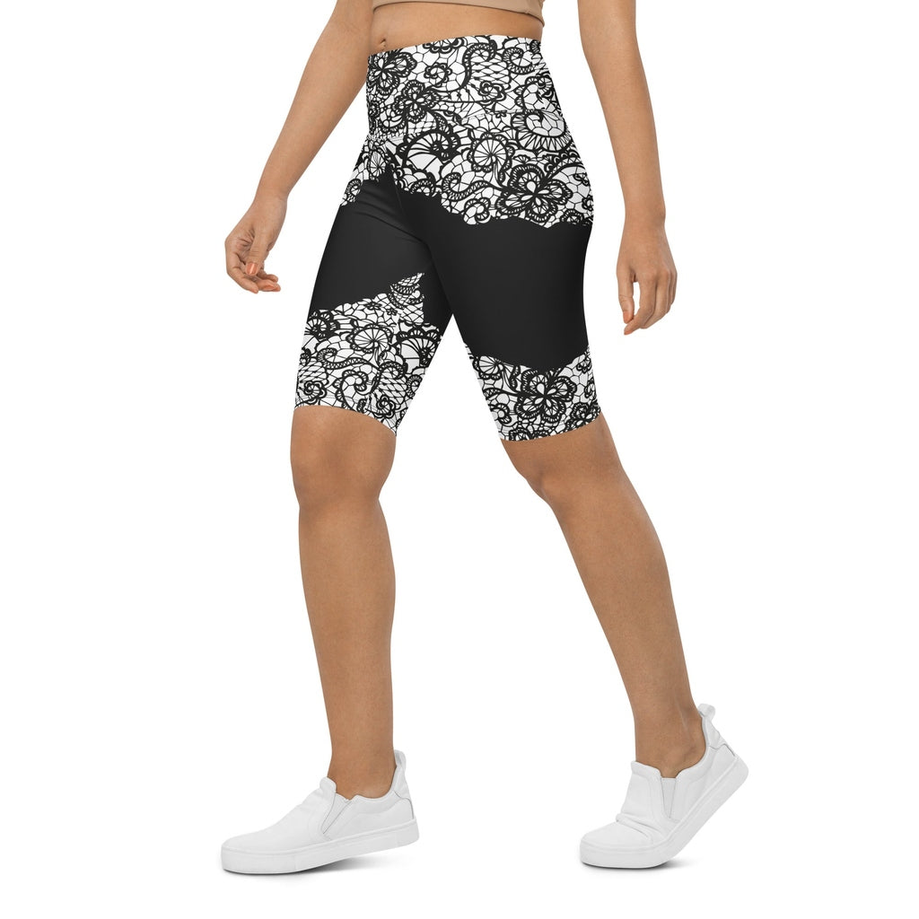 Lace Cut Out Biker Shorts