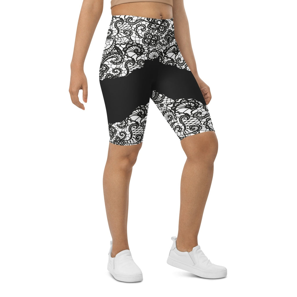 Lace Cut Out Biker Shorts