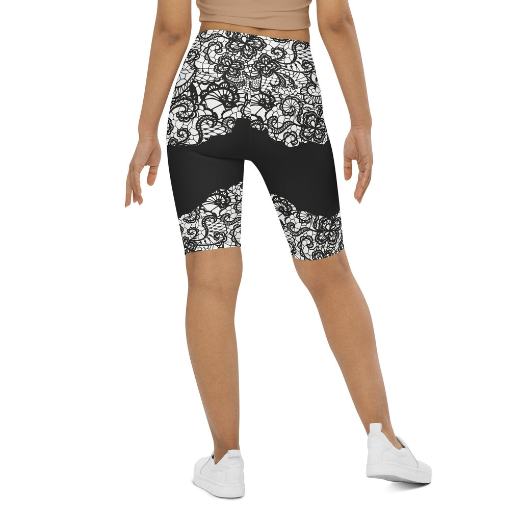 Lace Cut Out Biker Shorts