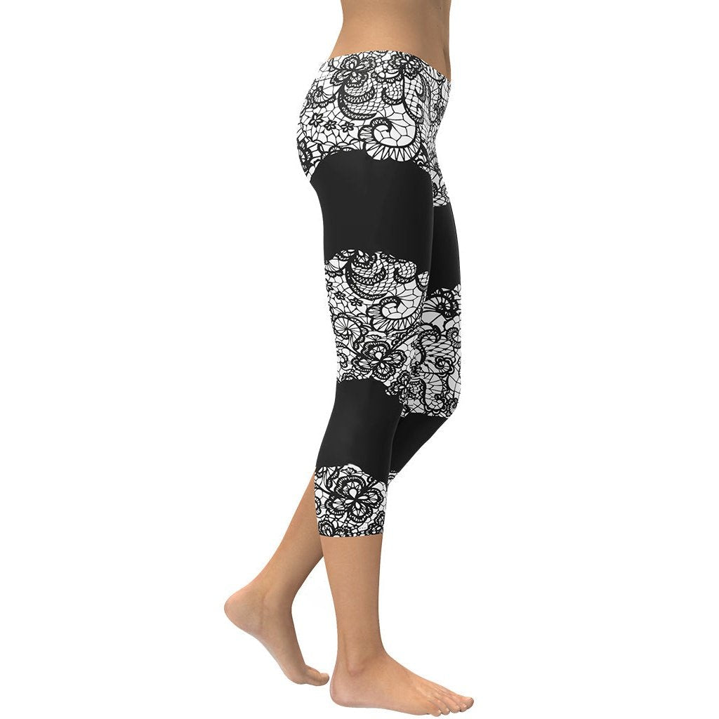 Lace Cut Out Capris