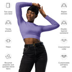 Lavender Purple Recycled Long-sleeve Crop Top