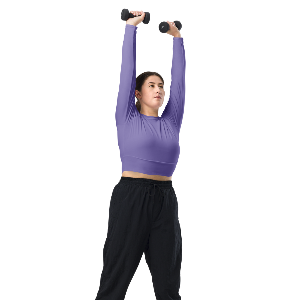 Lavender Purple Recycled Long-sleeve Crop Top