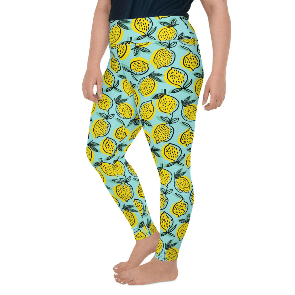 Lemon Pattern Plus Size Leggings