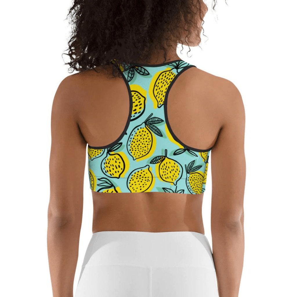 Lemon Pattern Sports Bra