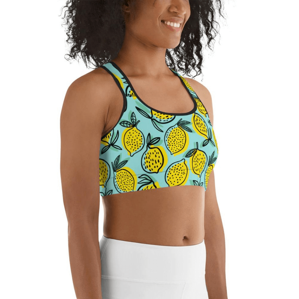 Lemon Pattern Sports Bra