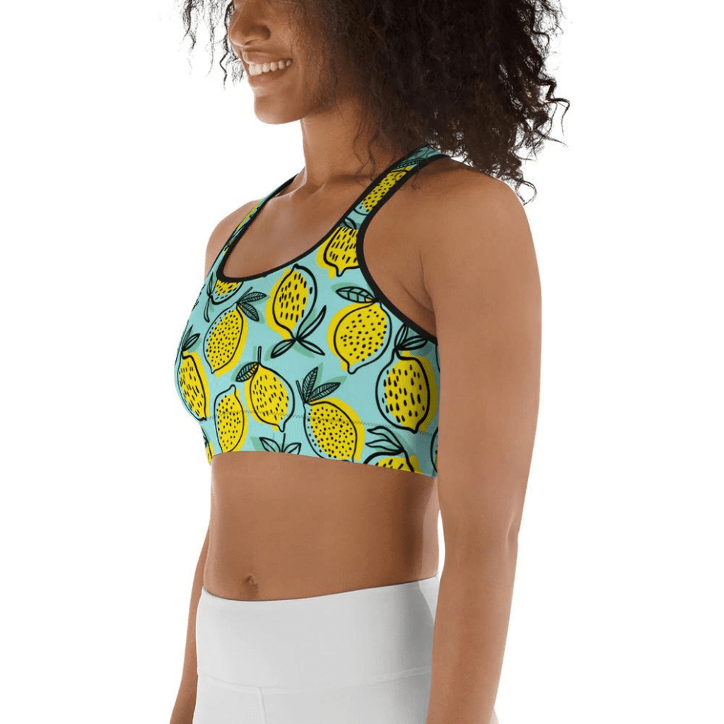Lemon Pattern Sports Bra