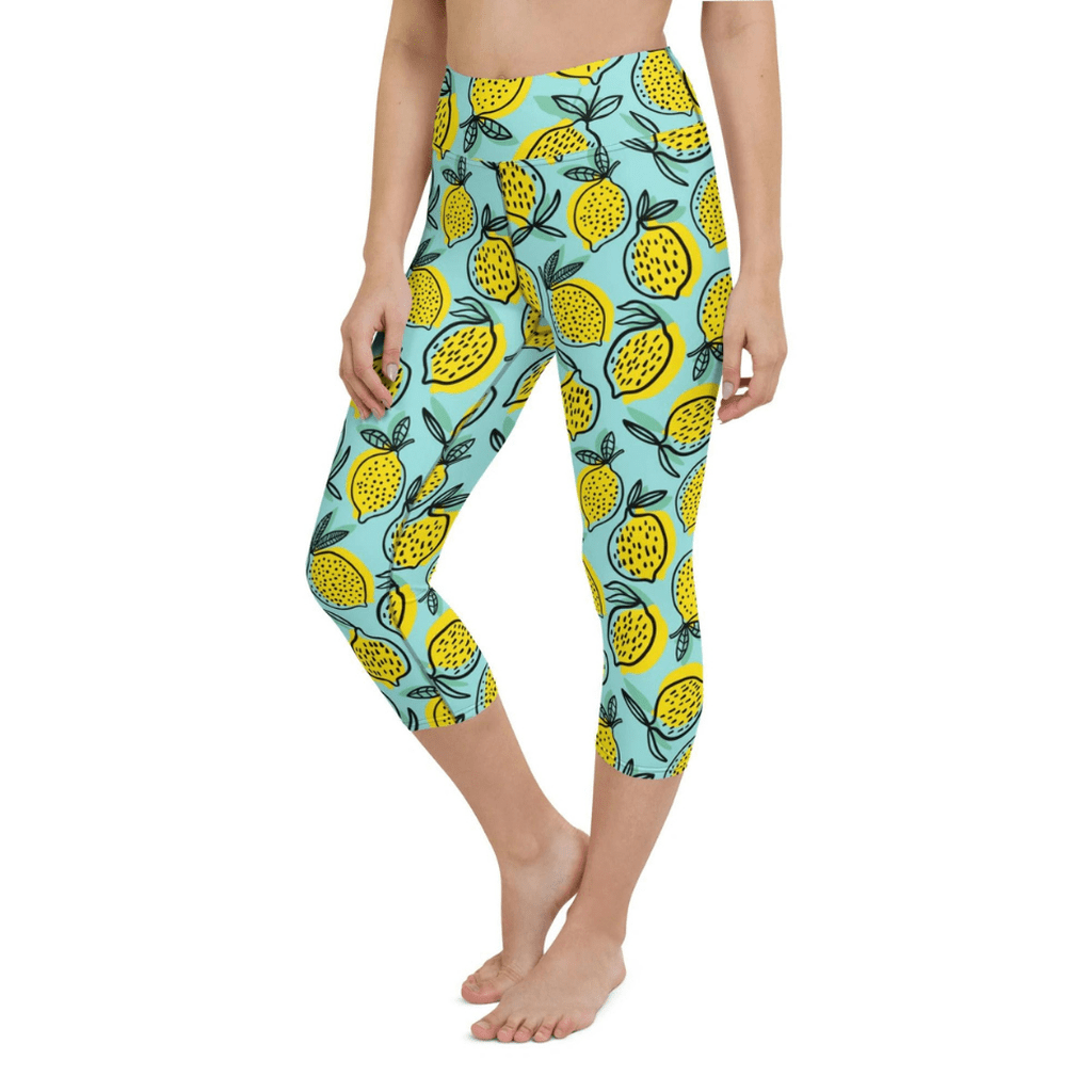 Lemon Pattern Yoga Capris