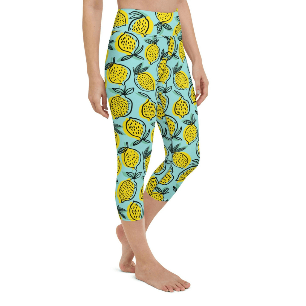 Lemon Pattern Yoga Capris