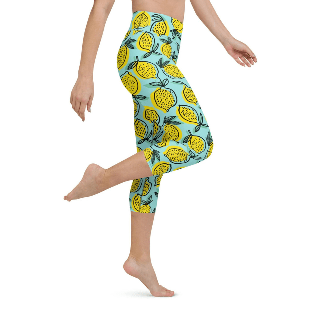 Lemon Pattern Yoga Capris