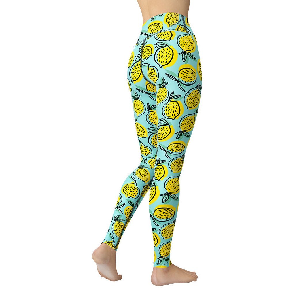 Lemon Pattern Yoga Leggings