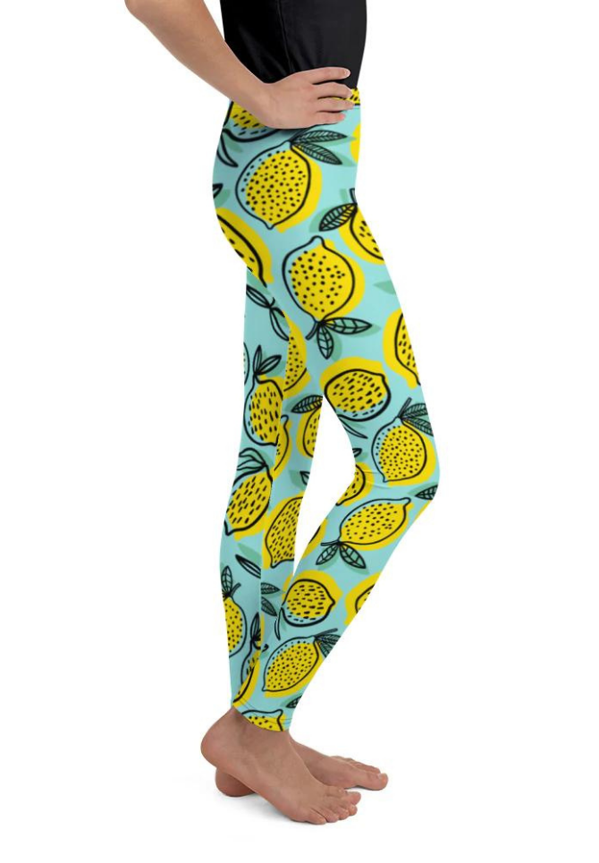 Lemon Pattern Youth Leggings
