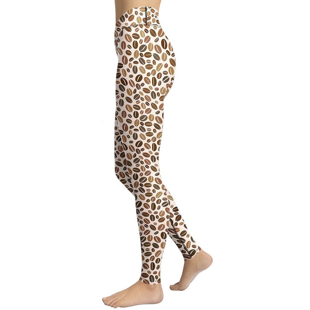 Leopard Coffee Yoga Leggings - FiercePulse - Premium Workout Leggings - Yoga Pants