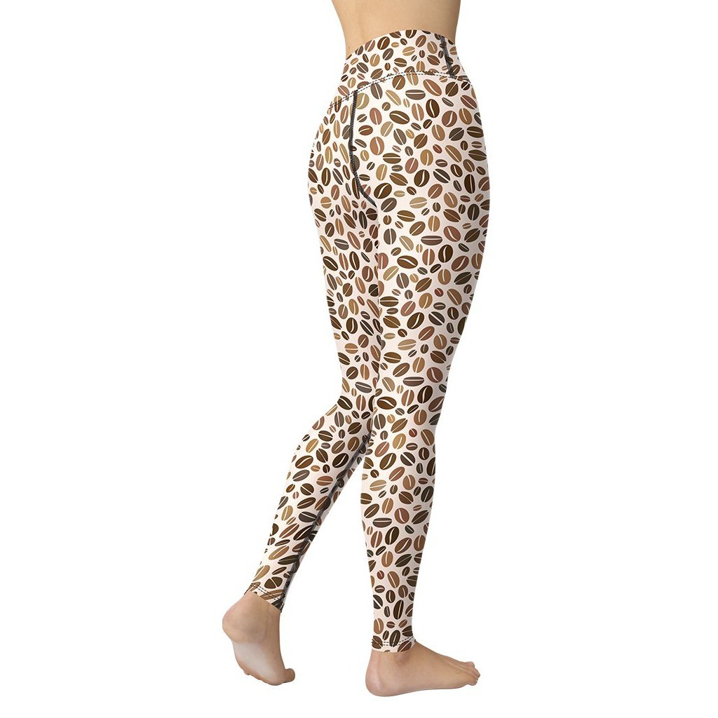 Leopard Coffee Yoga Leggings - FiercePulse - Premium Workout Leggings - Yoga Pants