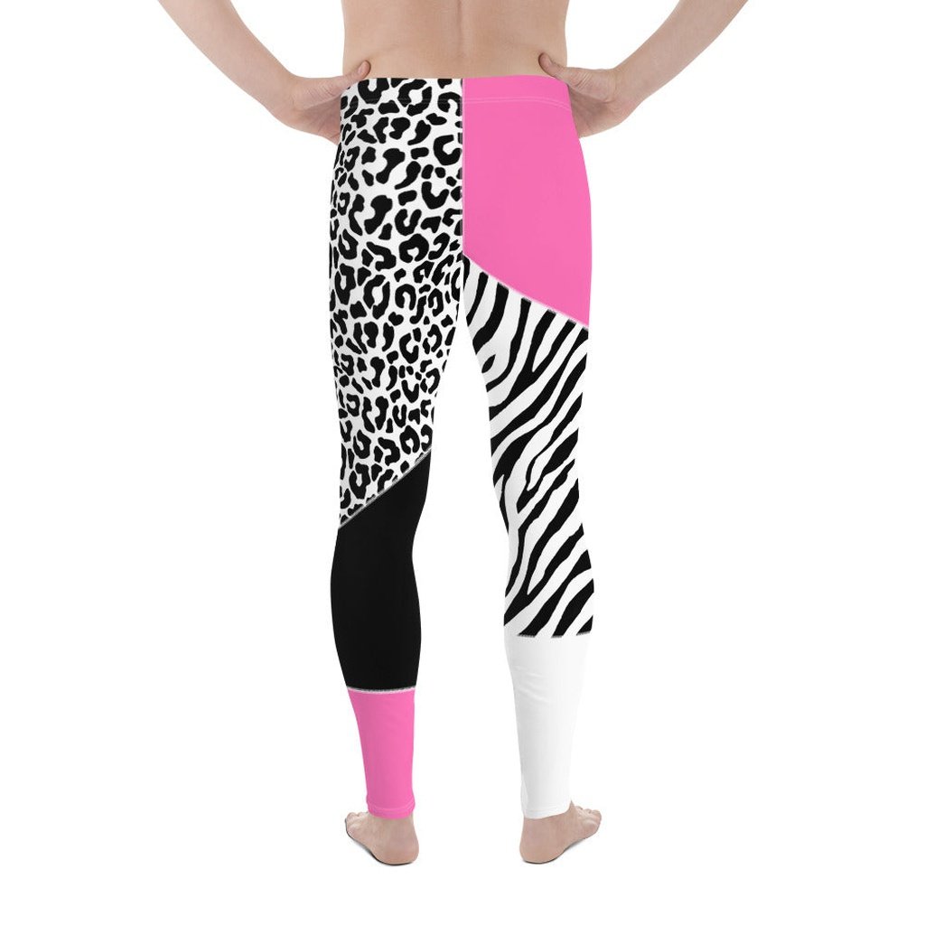 Leopard Color Block Men's Leggings