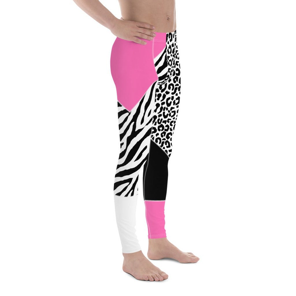 Leopard Color Block Men's Leggings