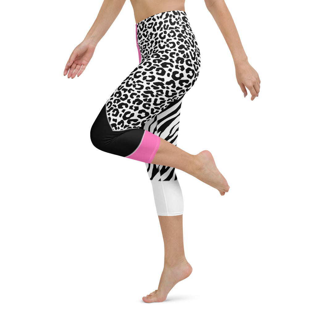 Leopard Color Block Yoga Capris