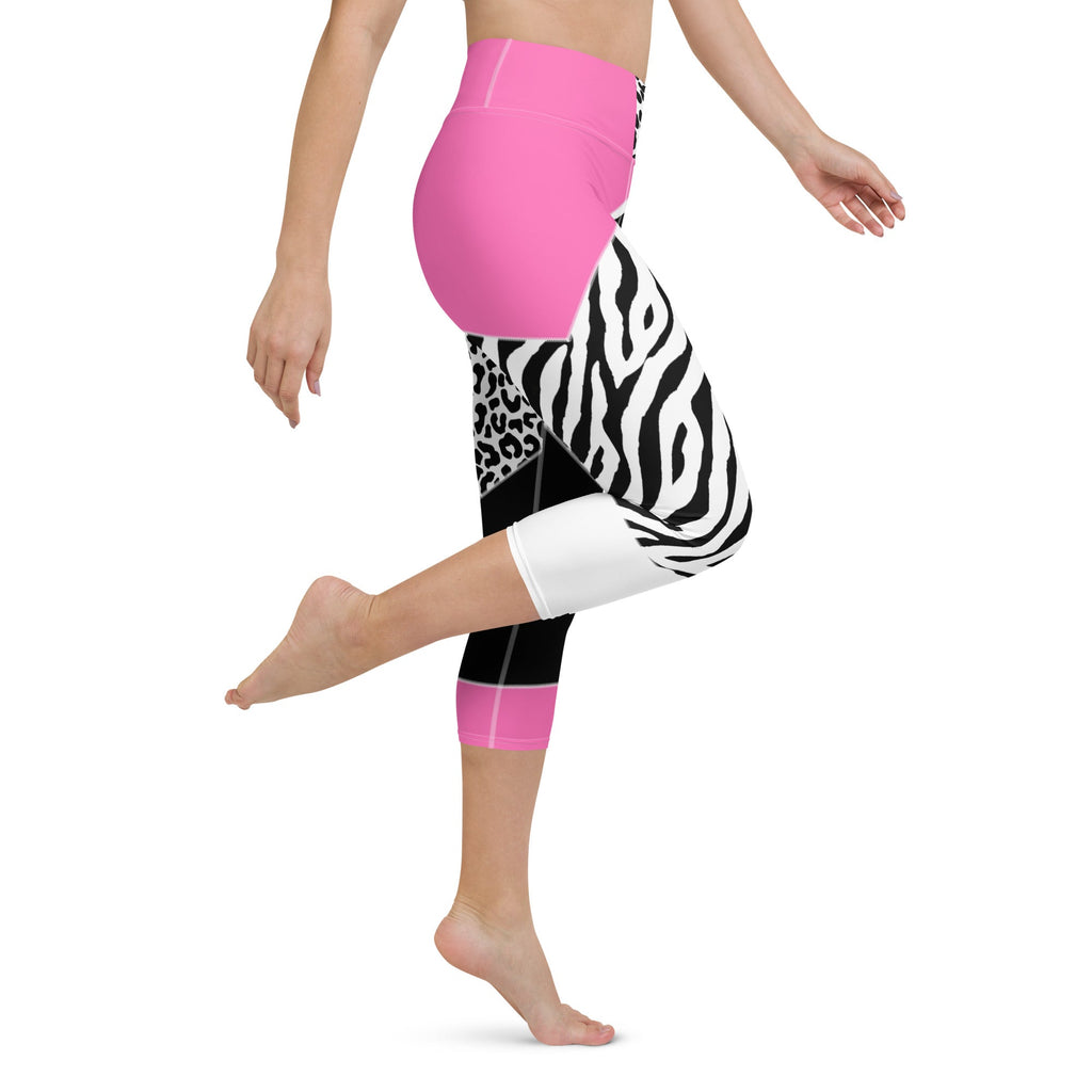 Leopard Color Block Yoga Capris