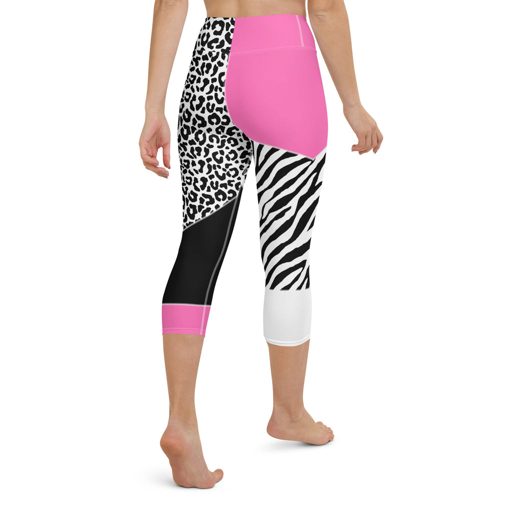 Leopard Color Block Yoga Capris