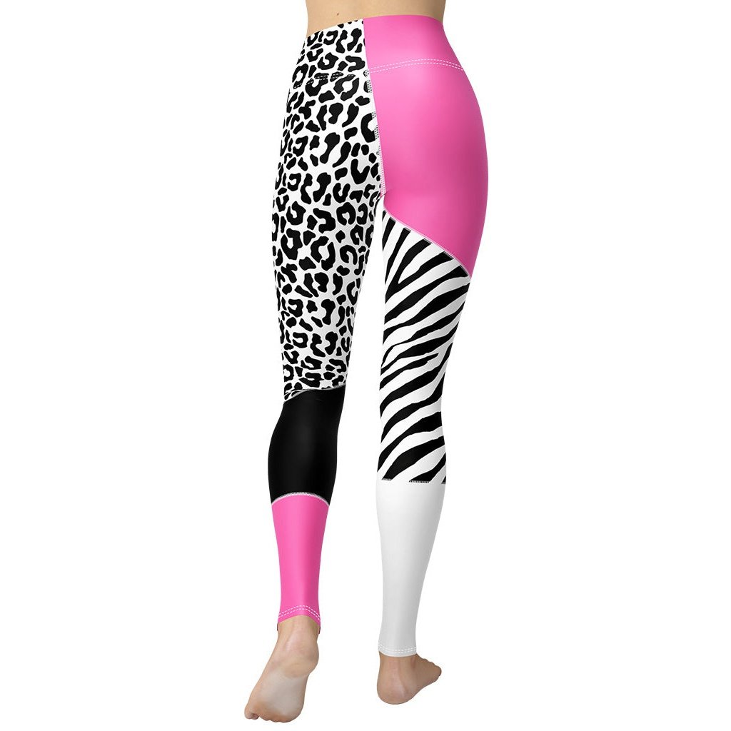 Leopard Color Block Yoga Leggings