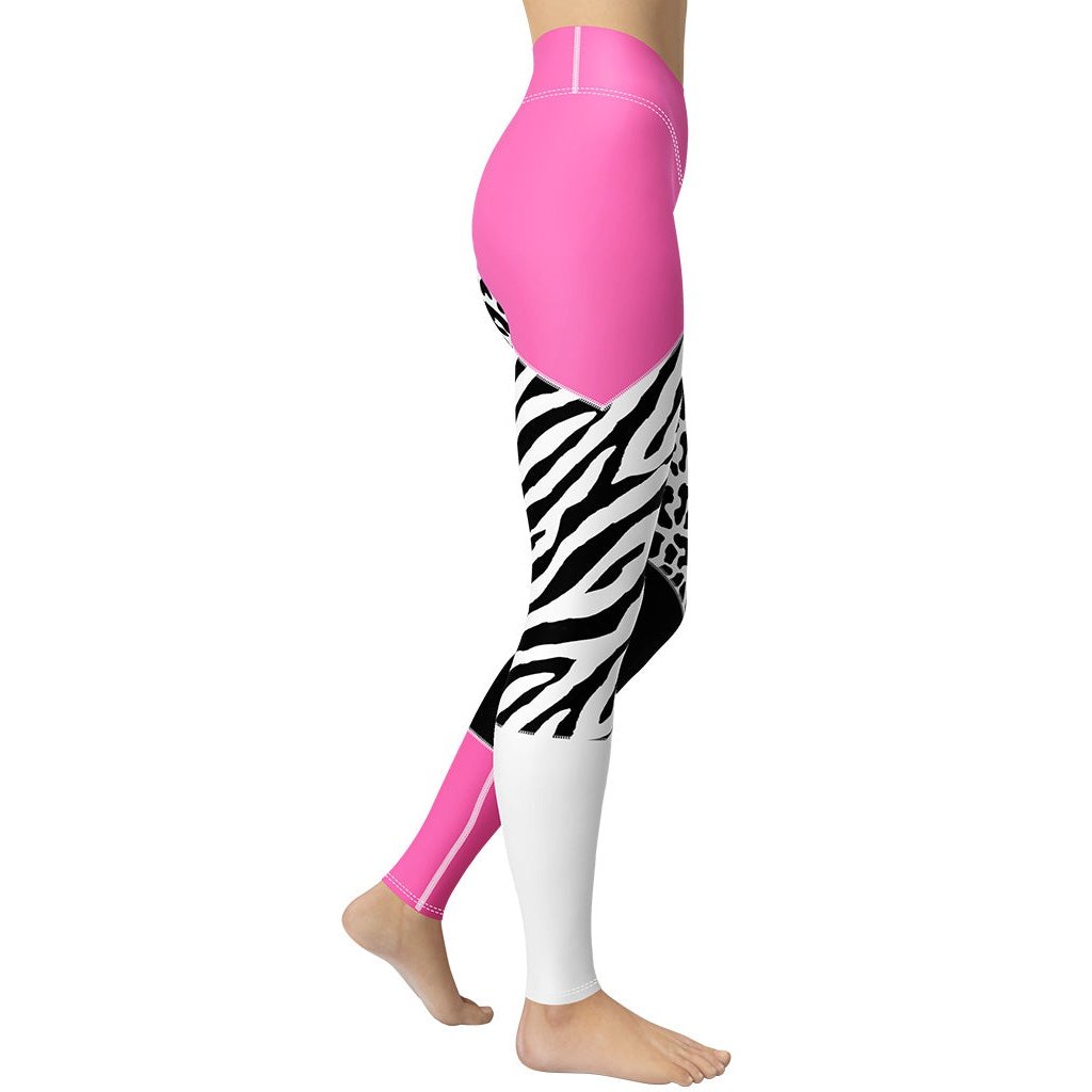 Leopard Color Block Yoga Leggings