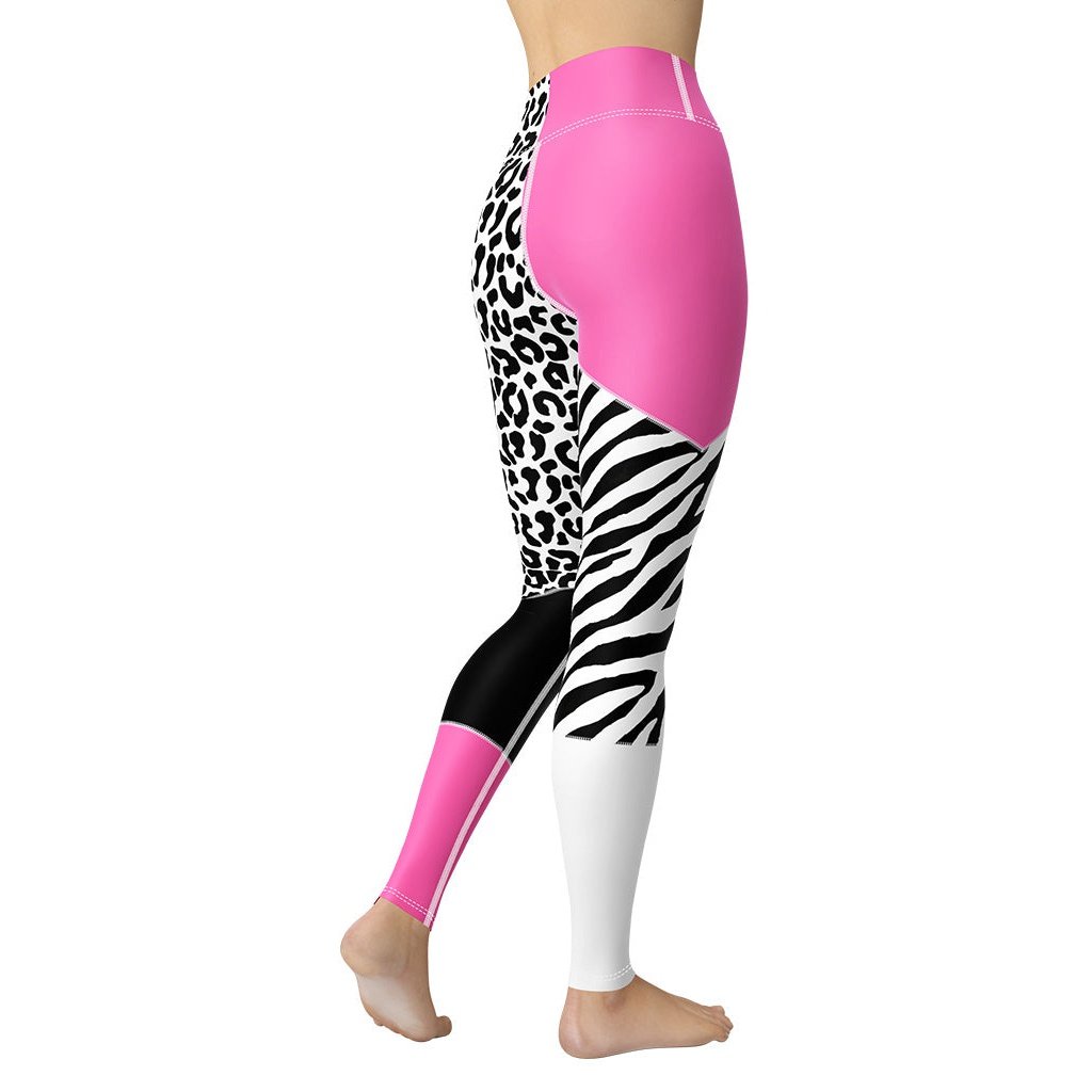Leopard Color Block Yoga Leggings
