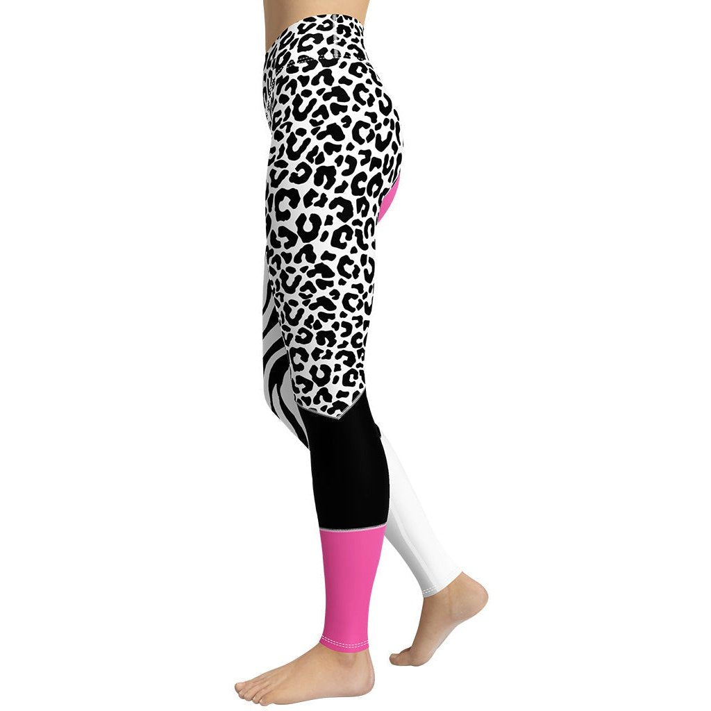 Leopard Color Block Yoga Leggings