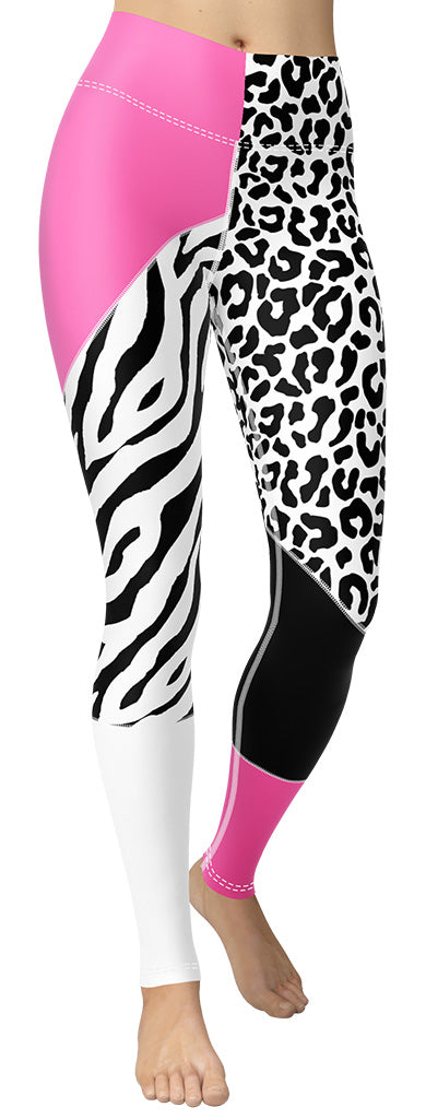 Leopard Color Block Yoga Leggings