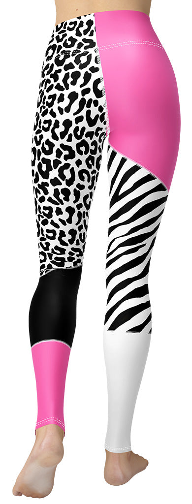 Leopard Color Block Yoga Leggings