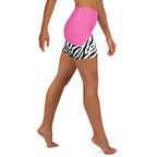 Leopard Color Block Yoga Shorts