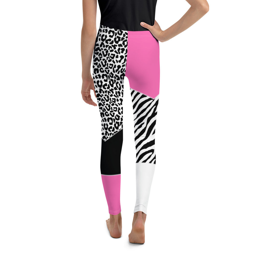 Leopard Color Block Youth Leggings