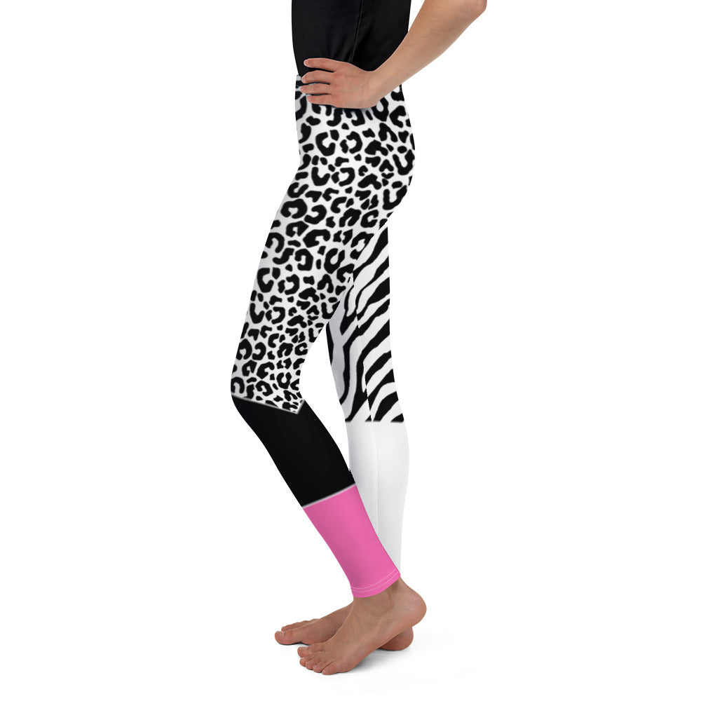 Leopard Color Block Youth Leggings
