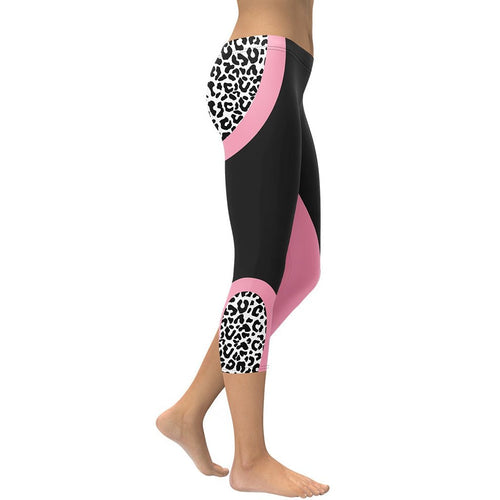 Athleisure Capris - Black Leopard