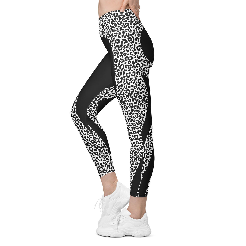 Leopard Heart Shaped Crossover Leggings With Pockets