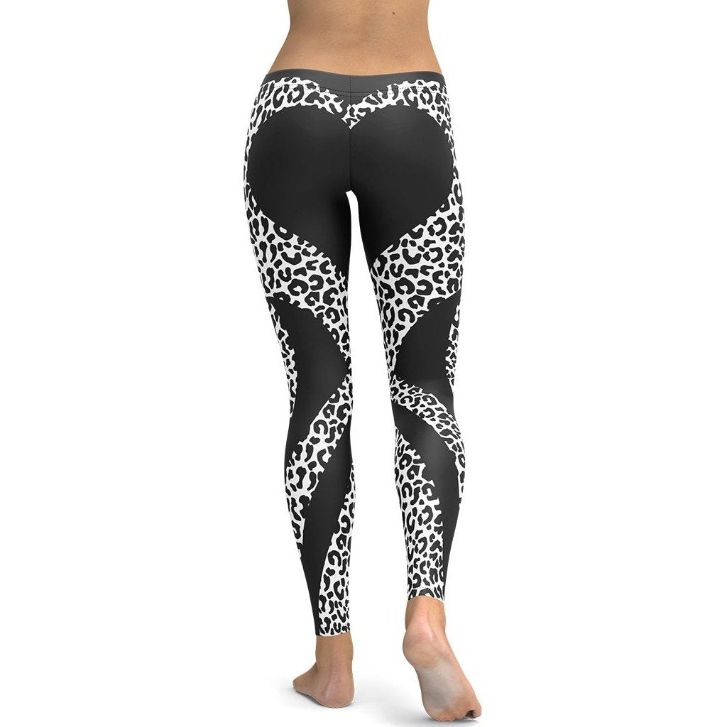 White Arrow and Red Heart Pattern Leggings for Valentines Day