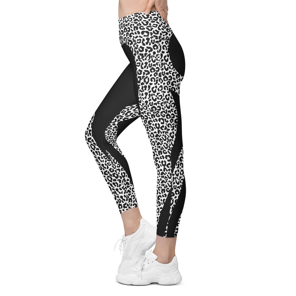 Leopard Heart Shaped Leggings With Pockets