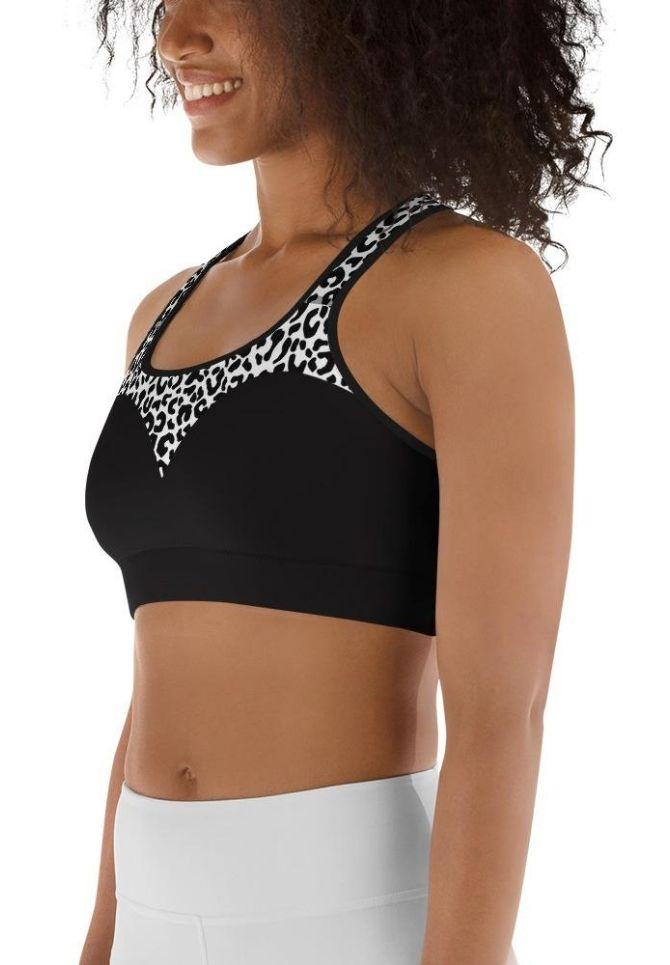 Leopard Heart Shaped Sports Bra