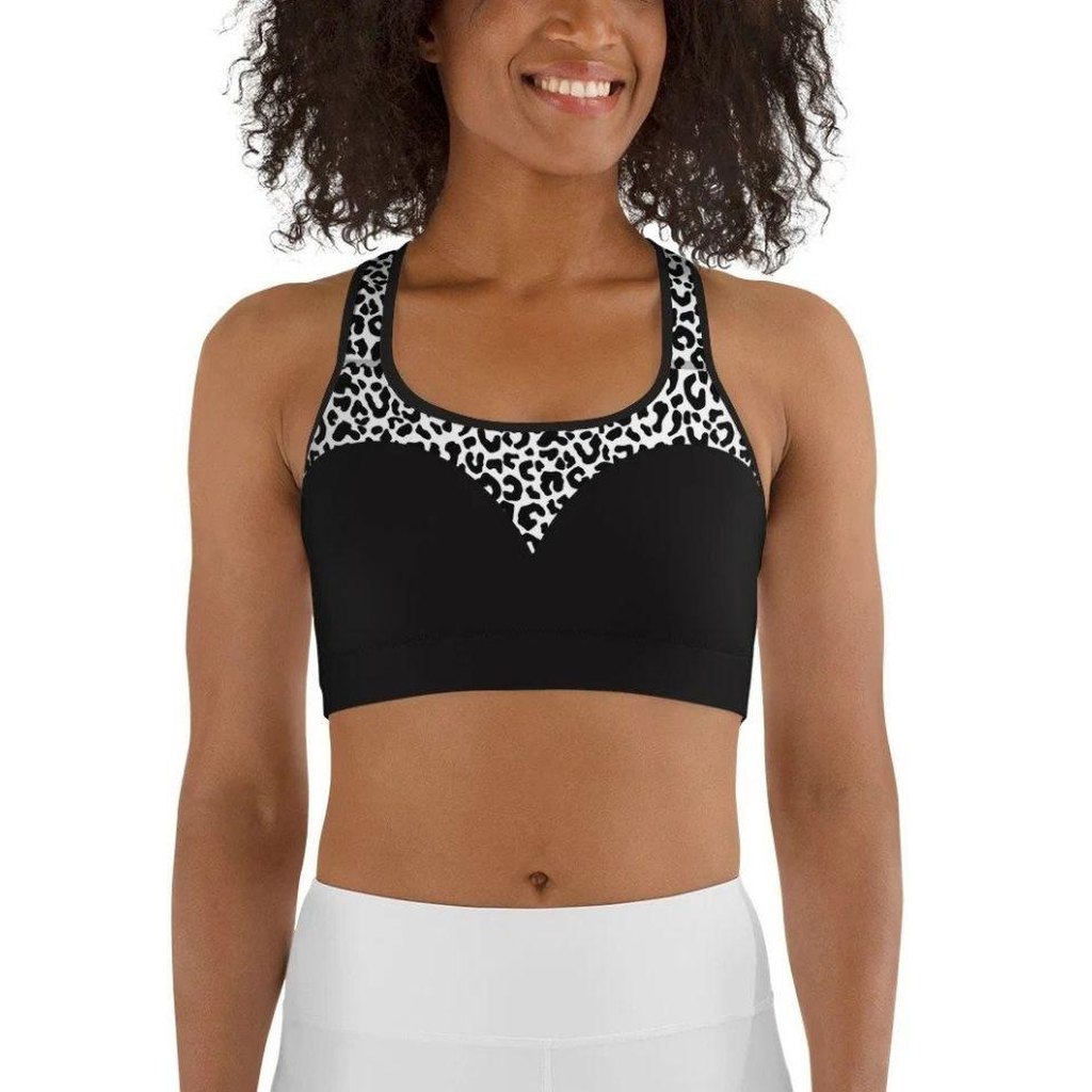 Leopard Heart Shaped Sports Bra
