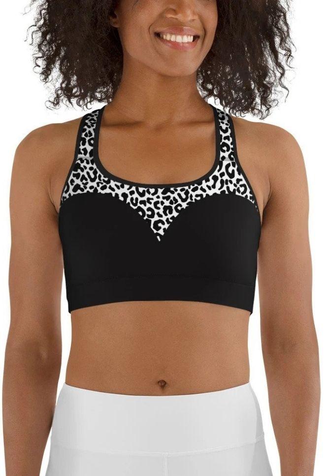 Leopard Heart Shaped Sports Bra