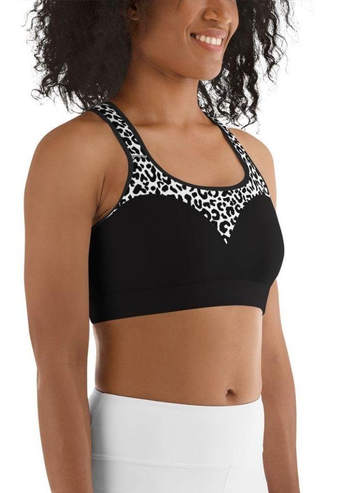Leopard Heart Shaped Sports Bra