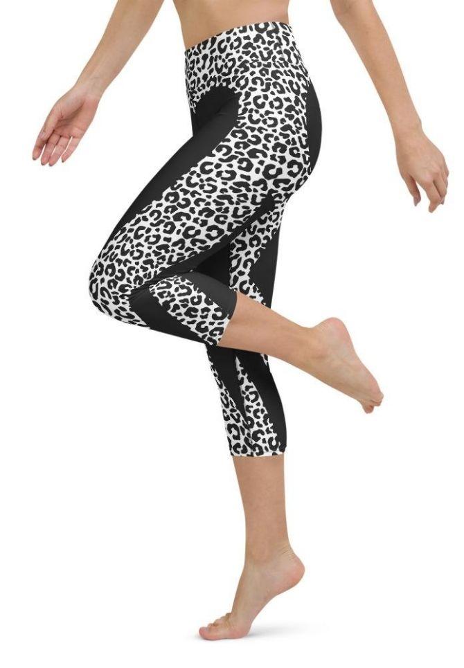 Leopard Heart Shaped Yoga Capris