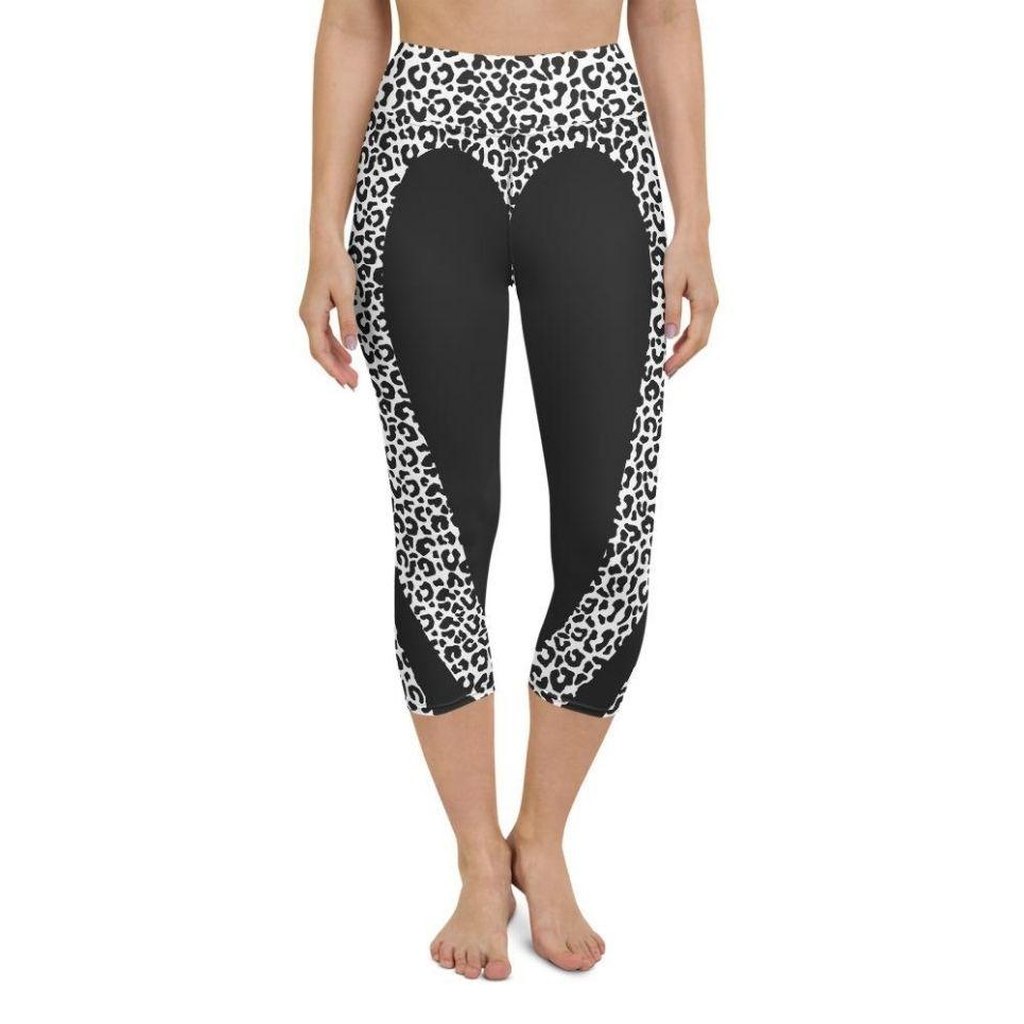 Leopard Heart Shaped Yoga Capris