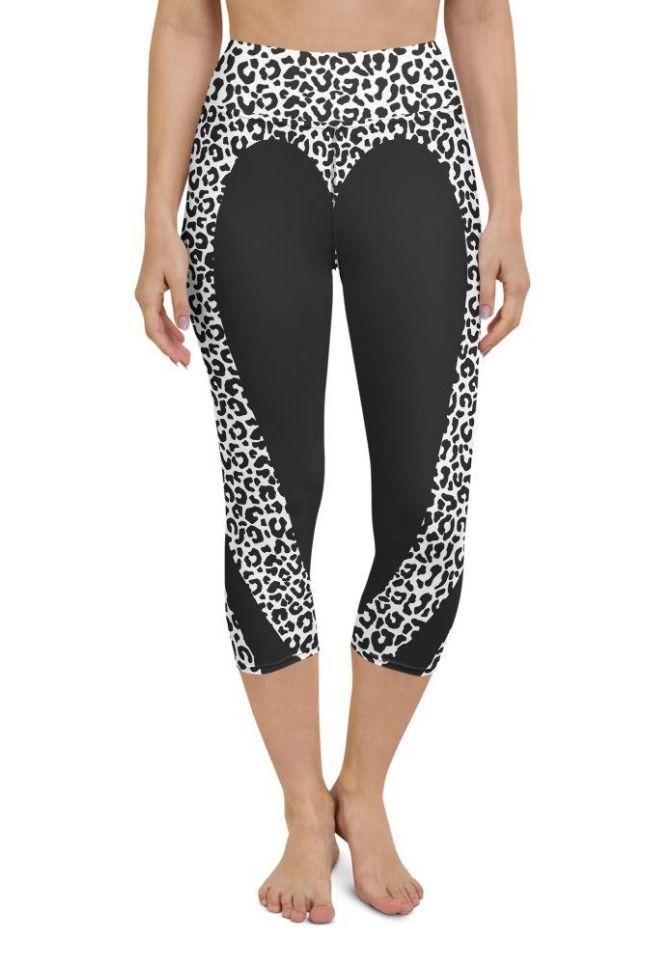 Leopard Heart Shaped Yoga Capris
