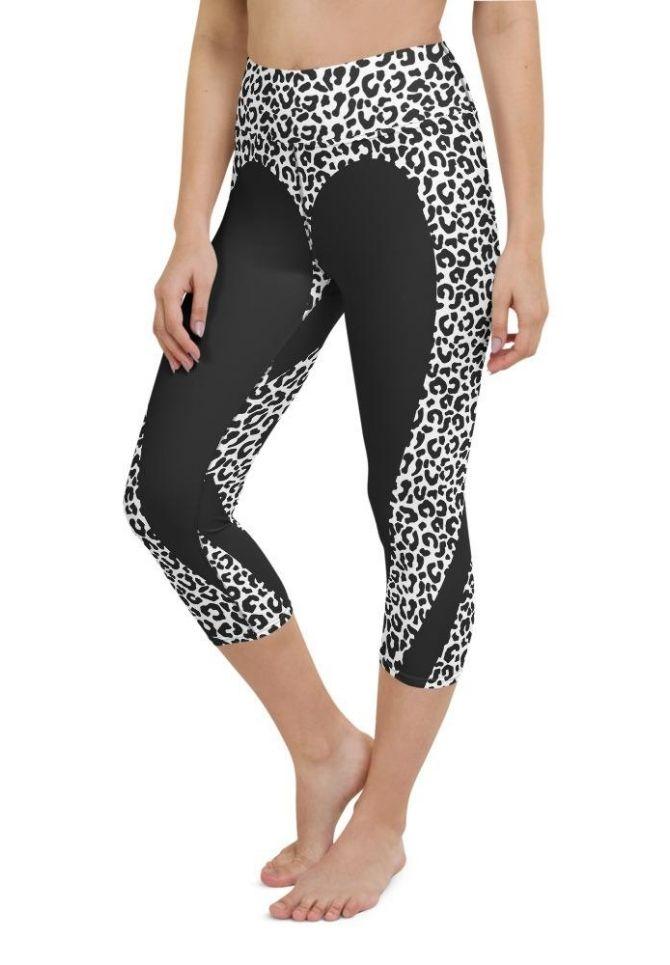 Leopard Heart Shaped Yoga Capris