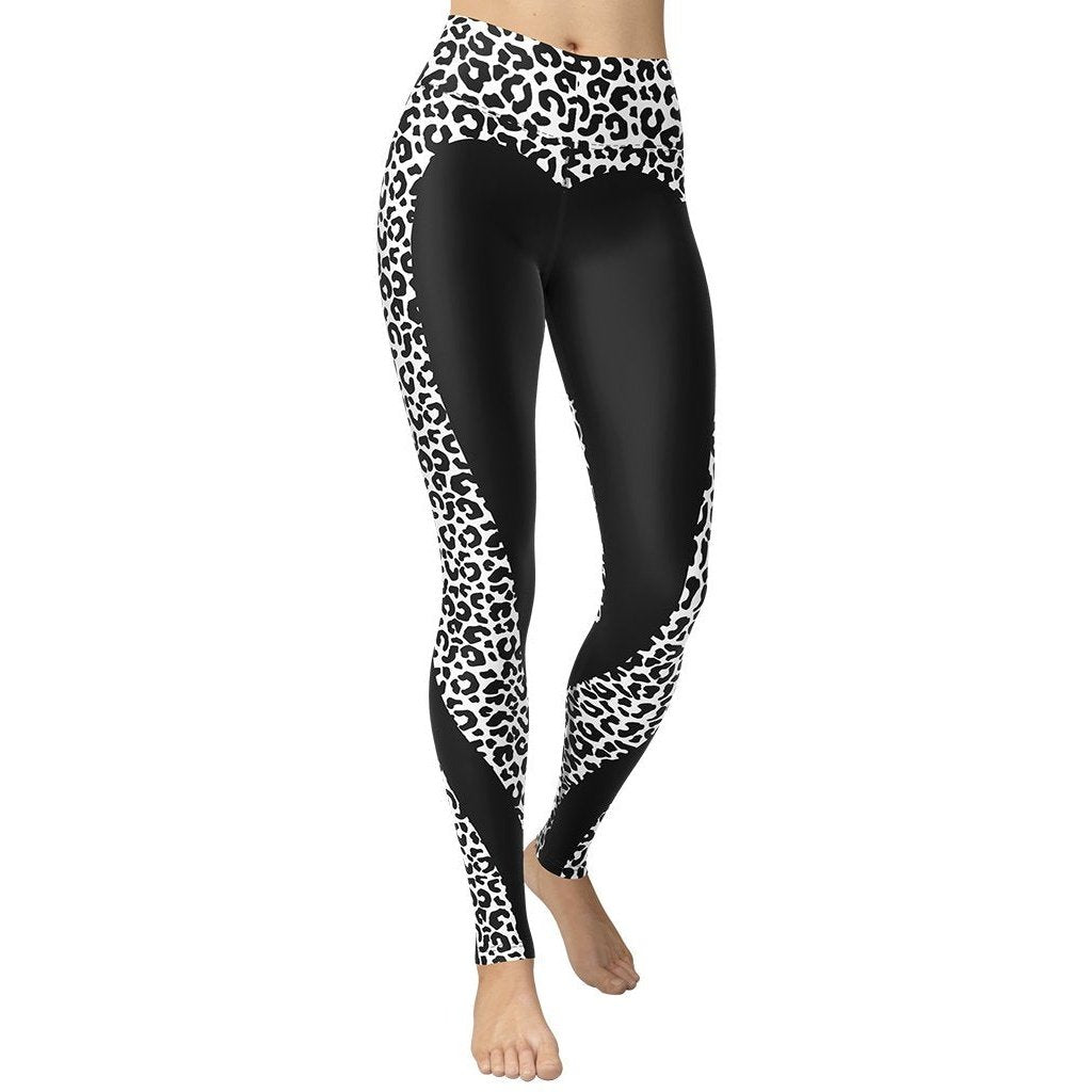 Leopard Heart Shaped Yoga Leggings