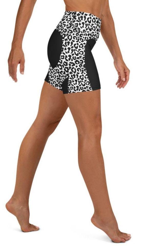 Leopard Heart Shaped Yoga Shorts