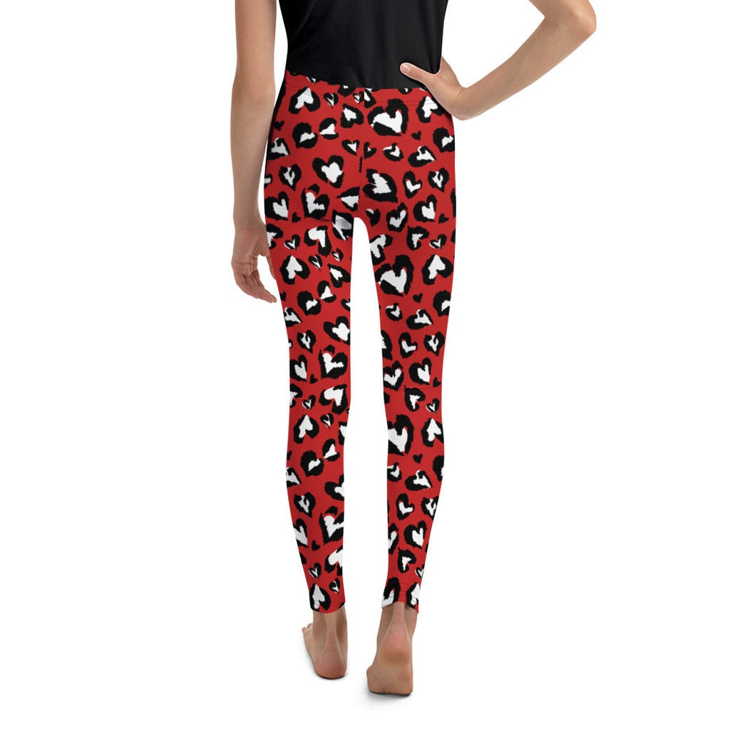 Leopard Hearts Youth Leggings