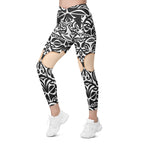 Light Tone Cute Suspenders Crossover Leggings With Pockets