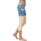 Light Nude Denim Shorts Capris
